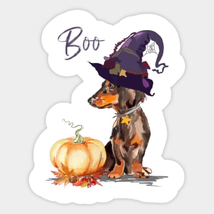 Boo Halloween dachshund Sticker